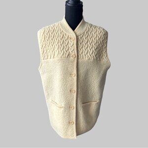 Vintage Hagger Pure Wool Sleeveless Cardigan Vest Made in Hong Kong